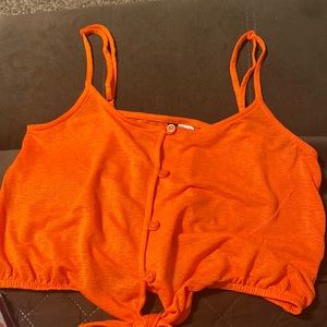 Neon orange crop top